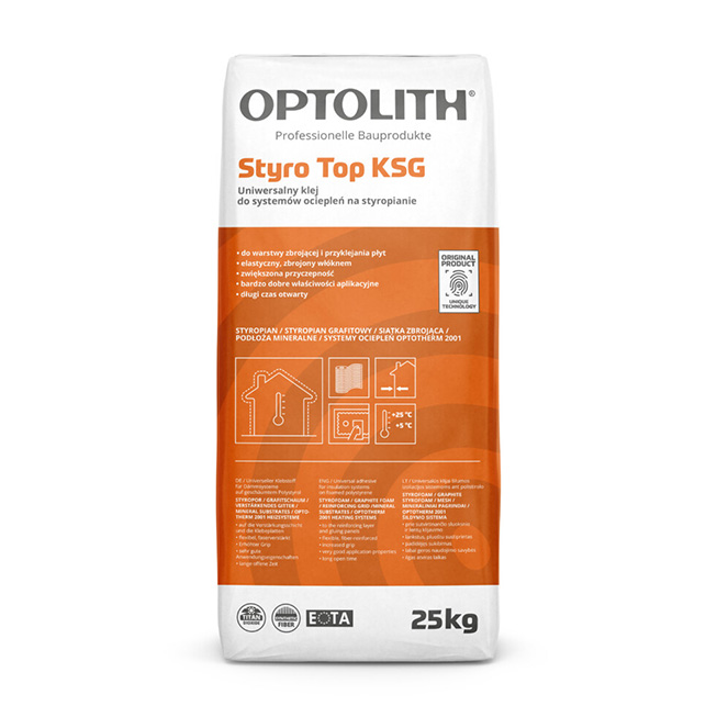 Klej do Styropianu i Siatki Optolith Styro Top KSG 25 kg